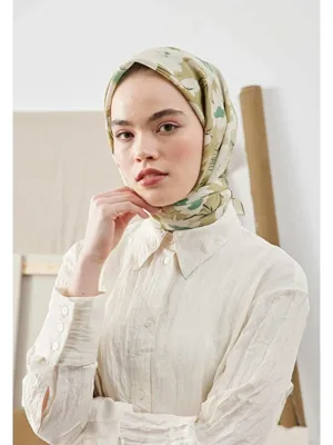 Fresh Scarfs Multı Flower Desen Pamuk İpek Eşarp Adaçayı