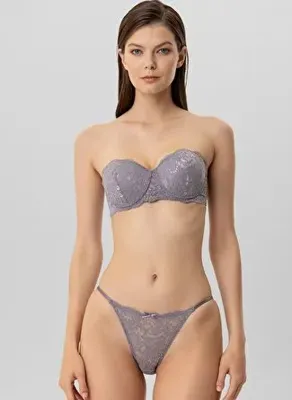 Pierre Cardin Kadın 4032 Balenli Destekli Straplez Sütyen Takım