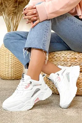DARK SEER Kadın Beyaz Pudra Sneaker