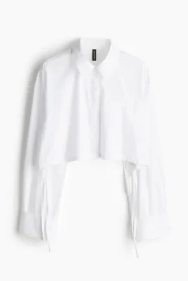 H&M Büzgü Bağı Detaylı Kısa Gömlek