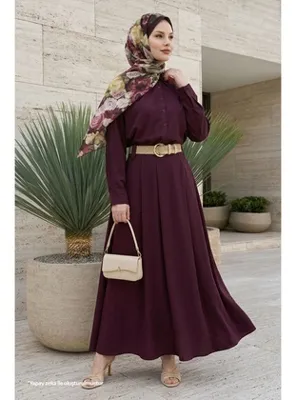 InStyle Gold Kemerli Etekli Mürdüm Takım