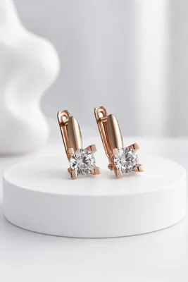 jelux silver 925 Ayar Kadın 4.5 Mm Rose Renkli J Gümüş Küpe