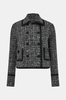 Vakko SİYAH-BEYAZ TWEED CEKET