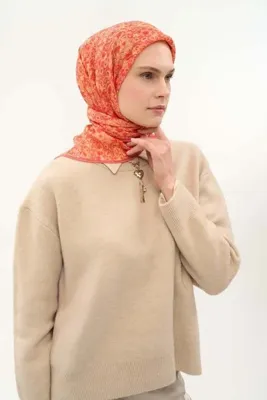 Silk Home Tencel Monare Eşarp Saray Baharı Desen Yavruağzı 90X90