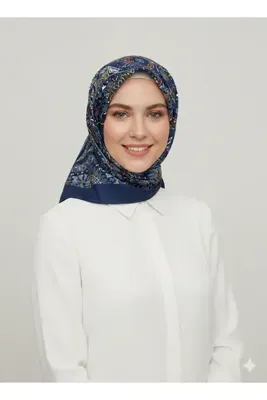 nehir eşarp Etnik Desen Viskon Modal Eşarp 100x100 Cm