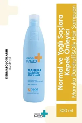 cece med Cecemed Manuka Yağlı Saçlar İçin Kepek Şampuan 300 ml Kepek Karşıtı Etki ve Standart İçerik