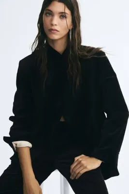 H&M Kadife Oversize Blazer