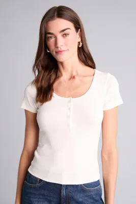 Defacto Slim Fit Kısa kollu Kaşkorse Tişört
