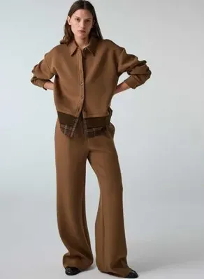 İpekyol IW6260003158 Camel Kadın Orta Bel Bol Paça Pantolon