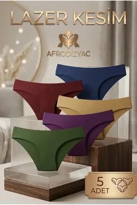 Afrodizyac 5'li Lazer Kesim Dikişsiz İz Yapmaz Slip Hayalet Kilot (Extra Esnek Ve Yumuşak)