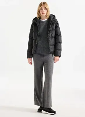 People By Fabrika Gri Kadın Classic Fit Pantolon PBF5WL-PNT9564