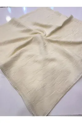 KİBAR İPEK Bambu kraş düz renk dikişli pamuklu Eşarp 100x100cm