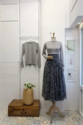 fayaboutique.com Gri Bel Detaylı Tabitha Etek