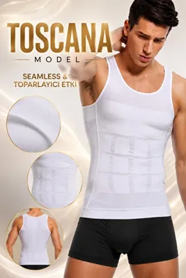 MİSTİRİK Toscana Model Toparlayıcı Atlet Sıkılaştırıcı Göbek Düzeltici Korse Atlet Beyaz Renk