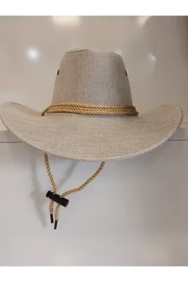 Suyutti Arıcı Store Yeni Sezon Geniş Model Erkek Açık Bej Hasır Kovboy Şapka