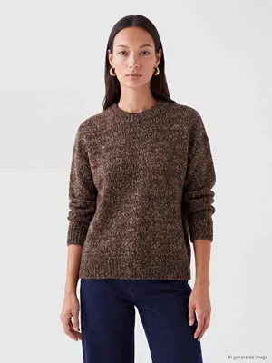 LC Waikiki Desenli Oversize Kadın Triko Kazak