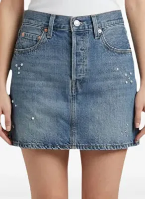 Levi's Levis Mavi Kadın Denim Etek ICON SKIRT TRIP ON DRIP A4694-0101