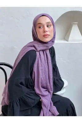 Modakaşmir bambu eflatun rengi şal