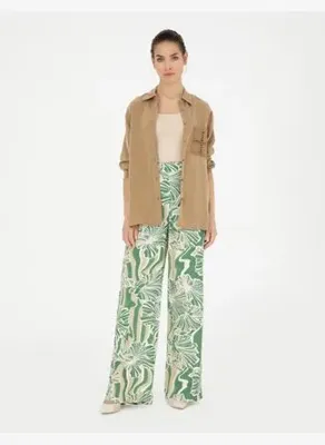 Pierre Cardin Yeşil Yüksek Bel Wideleg Pantolon50284526-VR054