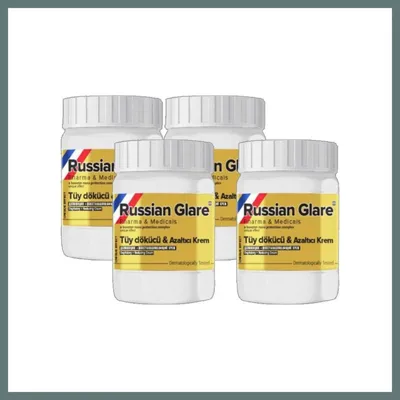 Bezos Glegnd Rusian Glare Nano 4 Tane x 50 ml Tüylere Krem Rus Merhemi - Hediye Jel BTKFZ