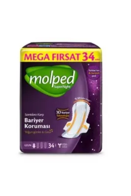 MOLPED SüperNight Uzun Ped Mega 34 Adet