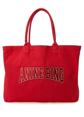 Anine Bing Leo Kırmızı Kadın Kanvas Alışveriş Çantası