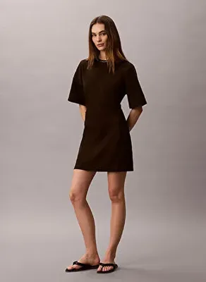 Calvin Klein Jeans Kahverengi Kadın Bisiklet Yaka Elbise LV047G251GTO2