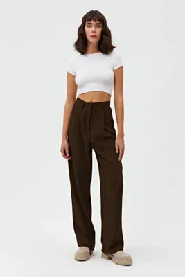 Açelya Okcu Premium Lowry Wide Leg Palazzo Dokuma Pantolon