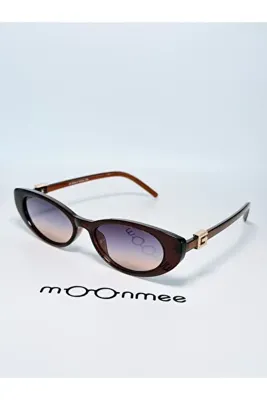 MOONMEE GUXXE Kadın / Kız Cat Eye kahve sari renkli Güneş Gözlüğü