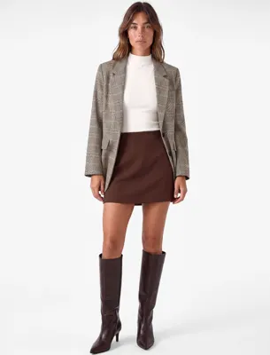 Koton Slim Fit A Kesim Yüksek Bel Mini Etek