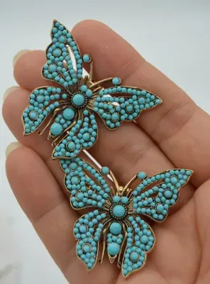 Stoneage Turkuaz Taşlı Özel Tasarım Küpe - Stoneage