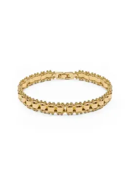 Charmist Eclat Collection Plate Link Çelik Üzeri Altın Kaplama Bileklik