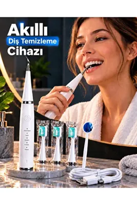 Mestore Akıllı Diş Temizleme Cihazı 5 Kademeli Ayar Şarjlı Sonic Diş Bakım ve Temizleme Seti