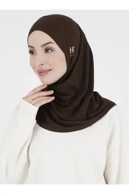 ec ecardin Hanfendy Atletik Düz Spor Hijab Bone - Açık Kahve - ( ST043 ) , ( ID 7804308 )