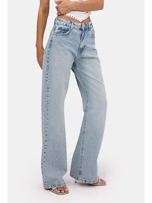 It's Basic Kadın Açık Jean Doris 4s6-32 Straight Fit Yüksek Bel Denim Jean