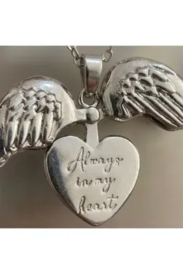Heda Jewelry Açılabilir Çelik Melek Kanadı Kolye