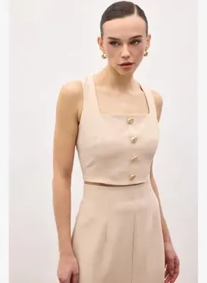 Sateen Lucy Crop - Bej