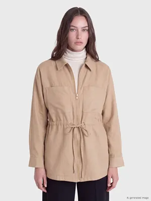 LCW Modest Gömlek Yaka Kadın Ceket