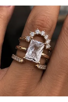 neslyaccessories Ayarlanabilir 3'lü Yüzük Seti