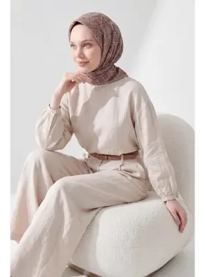 Silk Home Soft Eşarp Geometrik Kiremit