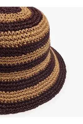 Parfois Kadın Hasır Efektli Çizgili Bucket Çanta