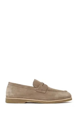 Derimod Erkek Bej Süet Deri Loafer