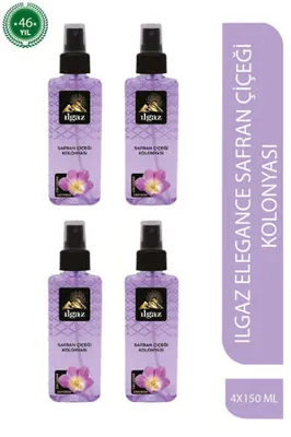 ILGAZ Süper Dörtlü Set Elegance Series Lavanta Kolonyası 4 X 150 ml Elegance Series Sprey Kolonya