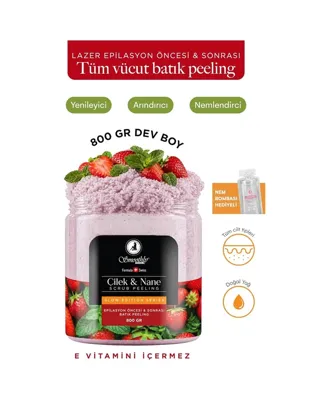 Xmlbayiciniz Çilek & Nane Aromalı Canlandırıcı & Yumuşatıcı El Ayak Ve Vücut Bakım Peelingi 800gr