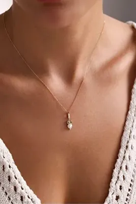 Gianfranco Siyah Taşlı İnci Baykuş Kilitli Charm Kolye