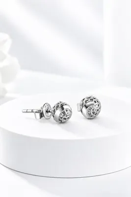 jelux silver 925 Ayar Gümüş 5 Mm Pervane Model Füzyon Çivili Top Küpe