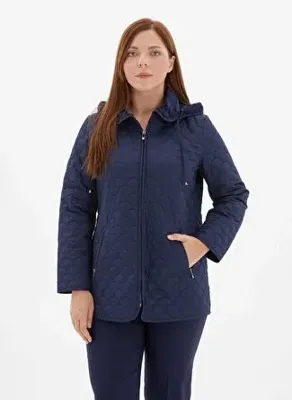Selen Lacivert Kadın Bebe Kapitone Mont 24KSL6114