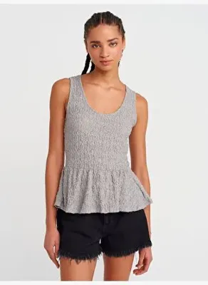 Dilvin 20984 Peplum Dantel Top