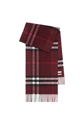 Burberry Giant Check Kırmızı Kaşmir Kadın Atkı