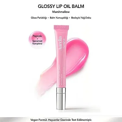 Aurelia Genève Glossy Lip Oil Balm - Nemlendirici Etkili Renkli Lip Balm - Marshmallow - Soft Pembe - 12 ml